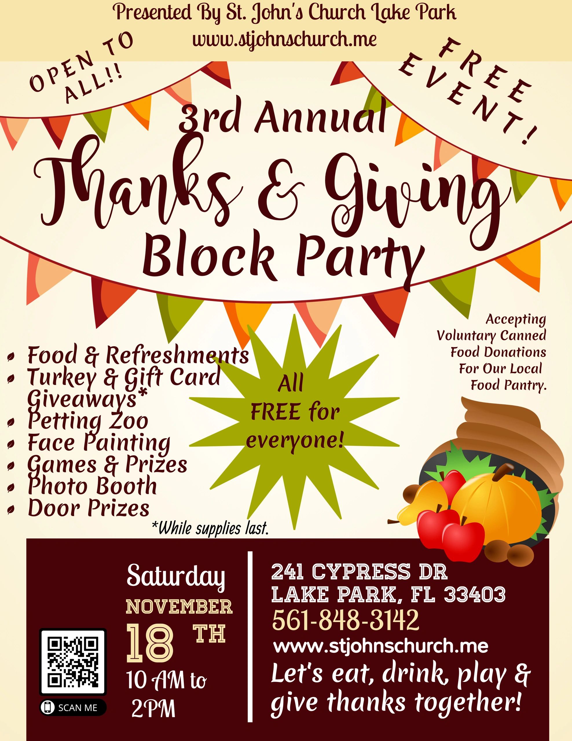 Thanks Giving 2023 Block Party Sat 11 18 10 00 Am 2 00 Pm